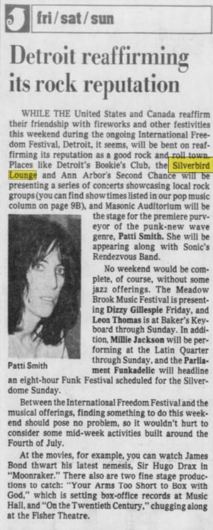 Silverbird Lounge (West Side Six, Silver Bird) - June 1979 Article (newer photo)